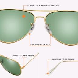 Air Force Pilot Sunglasses Men Polarized 62mm Frame Width Large Sun Glasses Male UVA/UVB Sunglass de sol With Case