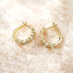 Anziw Sparking VVS1 Moissanite Earrings S925 Silver U Shape Hoop Earrings for Women Hot Sale Wedding Jewelry Certified 2.76CTTW.