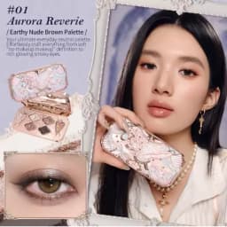 Flower Knows Garden Matte Pearlescent Powder Fine Six Color Eye Shadow Contour Palette Long Lasting Makeup Glitter Eyeshadow