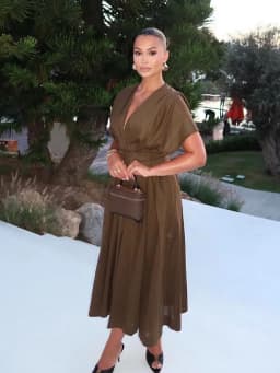HH Summer Woman Lace Pleated Single-Breasted Design Midi Dress Women V-Neck Short Sleeve Chic Dress Elegant Slim Beach Dress