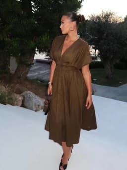 HH Summer Woman Lace Pleated Single-Breasted Design Midi Dress Women V-Neck Short Sleeve Chic Dress Elegant Slim Beach Dress