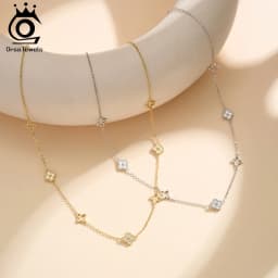 ORSA JEWELS Classic Flower Choker Necklace 925 Sterling Silver Elegant Flower Charm Necklace Women's Daily Dating Jewelry APN59