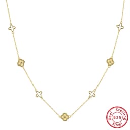 ORSA JEWELS Classic Flower Choker Necklace 925 Sterling Silver Elegant Flower Charm Necklace Women's Daily Dating Jewelry APN59