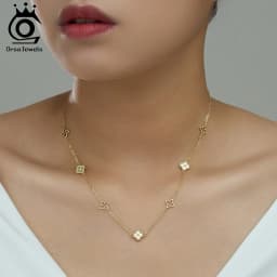 ORSA JEWELS Classic Flower Choker Necklace 925 Sterling Silver Elegant Flower Charm Necklace Women's Daily Dating Jewelry APN59