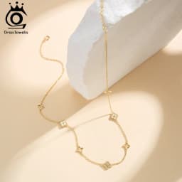 ORSA JEWELS Classic Flower Choker Necklace 925 Sterling Silver Elegant Flower Charm Necklace Women's Daily Dating Jewelry APN59