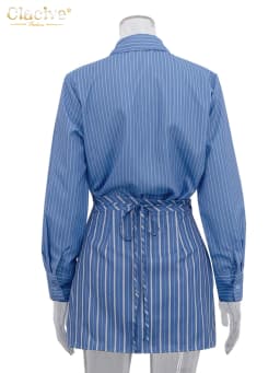 Clacive Fashion Loose Stripe Print Woman 2 Piece Set Outfit Elegant Long Sleeve Shirt With High Waist Mini Skirt Set Female