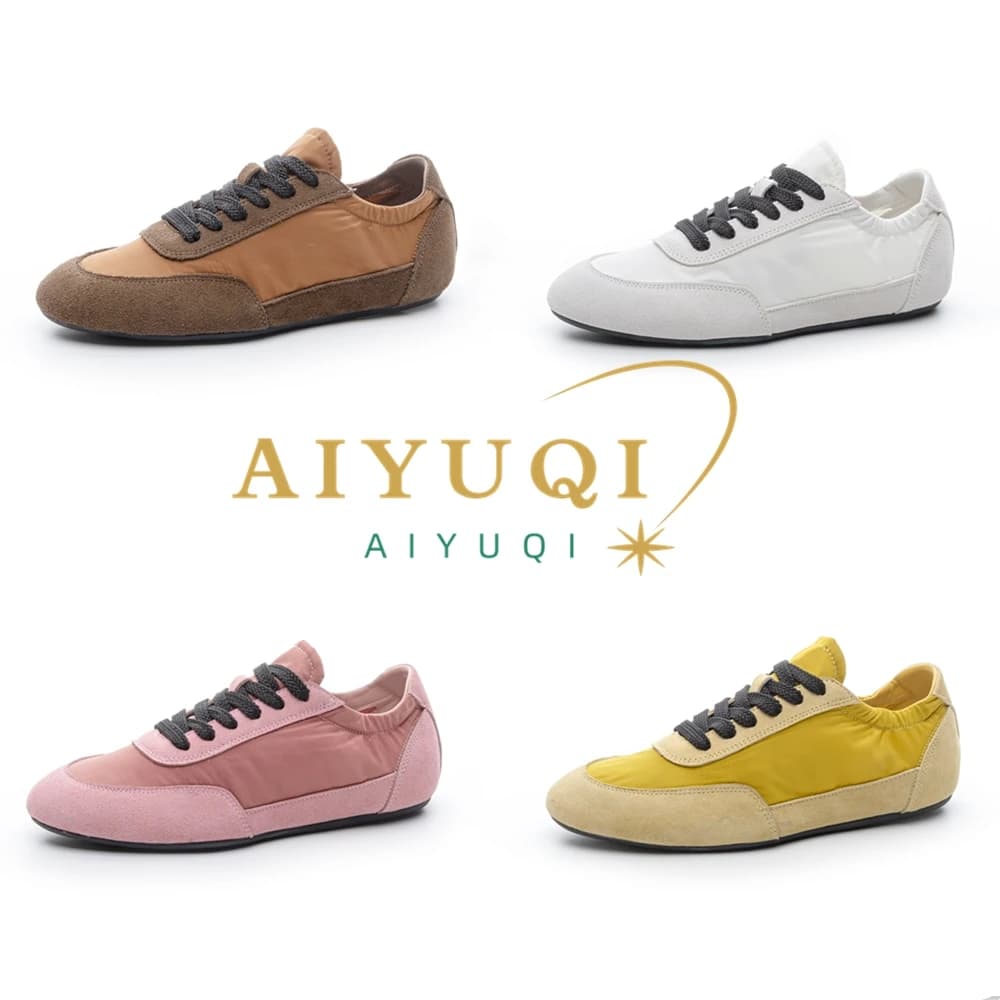 AIYUQI Women's Sneakers 2026 New Women's Moral Training Shoes Flat Non-slip Large-size Color-blocked Running Shoes For Women