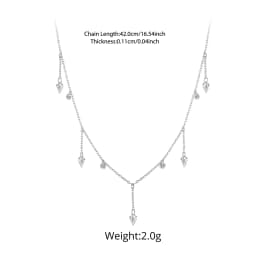 Bamoer 925 Sterling Silver Dainty Necklaces for Women Cubic Zirconia Choker Pendant Simple CZ Necklace Trendy Jewelry Gifts