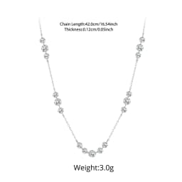 Bamoer 925 Sterling Silver Dainty Necklaces for Women Cubic Zirconia Choker Pendant Simple CZ Necklace Trendy Jewelry Gifts