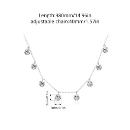 Bamoer 925 Sterling Silver Dainty Necklaces for Women Cubic Zirconia Choker Pendant Simple CZ Necklace Trendy Jewelry Gifts