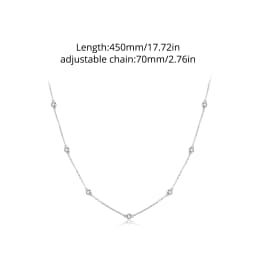 Bamoer 925 Sterling Silver Dainty Necklaces for Women Cubic Zirconia Choker Pendant Simple CZ Necklace Trendy Jewelry Gifts