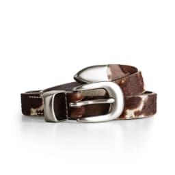 Maden Women’s Leather Belt Vintage Black Leopard Print Narrow Cowhide Belt with Pin Buckle Fashion Female Waist Accessories