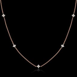 KNOBSPIN Four-Leaf Clover Moissanite Necklaces for Women 2mm D VVS1 GRA Certified Lab Moissanite s925 Sterling Silver Necklace