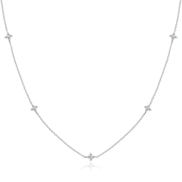 KNOBSPIN Four-Leaf Clover Moissanite Necklaces for Women 2mm D VVS1 GRA Certified Lab Moissanite s925 Sterling Silver Necklace