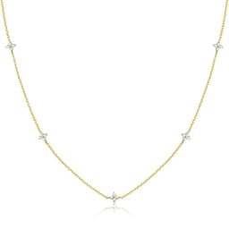 KNOBSPIN Four-Leaf Clover Moissanite Necklaces for Women 2mm D VVS1 GRA Certified Lab Moissanite s925 Sterling Silver Necklace