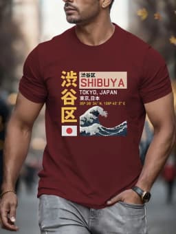 New Summer Men's Japan Tokyo Letter 3D Print T-Shirts Short Sleeves Tee Shirt Oversized Fashion Tops Casual Tees Men's Clothing