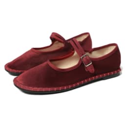 2026 Spring Designer Ballet Flats for Women Luxury Velvet Floral Pattern Buckle Design Mary Jane Shoes Elegant Party Dress Shoes