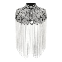 Sequins Beaded Evening Cape Women Fringed Shawl Wraps Flapper Dresses Art Decor for Wedding Party