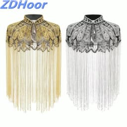 Sequins Beaded Evening Cape Women Fringed Shawl Wraps Flapper Dresses Art Decor for Wedding Party