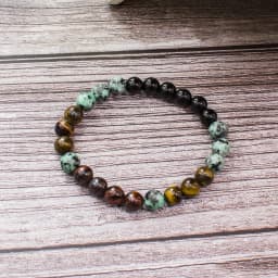 8mm Black Onyx African Turquoise Beads 108 Mala Necklace Meditation Yoga Prayer Japamala Set with Tiger Eye Pendant Jewelry