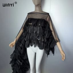WINYI Summer Cape Sexy Women's Tops Outer Tower Irregular Sleeve Top Monocolour Fashion Poncho