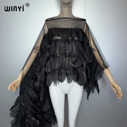 WINYI Summer Cape Sexy Women's Tops Outer Tower Irregular Sleeve Top Monocolour Fashion Poncho