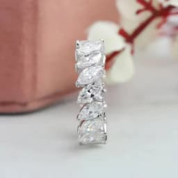 Marquise Cut Moissanite Eternity Ring S925 Silver Hiphop Diamond Rings for Women men Wedding Fine Jewelry