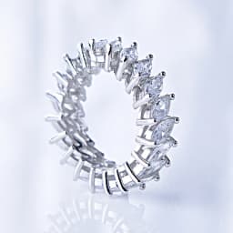 Marquise Cut Moissanite Eternity Ring S925 Silver Hiphop Diamond Rings for Women men Wedding Fine Jewelry