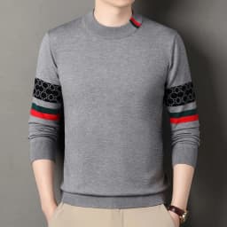 Fashion personality jacquard knitted sweater luxury brand designer new casual soft lightweight comfort men's round neck pullover