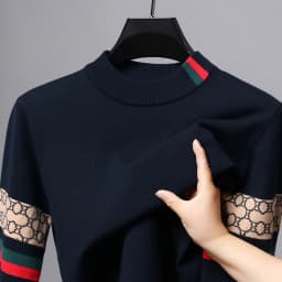 Fashion personality jacquard knitted sweater luxury brand designer new casual soft lightweight comfort men's round neck pullover
