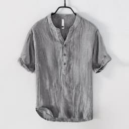 Summer Summer Vintage 100% Linen Short Sleeve T-Shirt for Men Breathable Thin Solid Color Slim Tops BL888