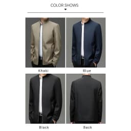 BROWON Brand Mens Daily Jacket Casual Solid Color Stand Collar Work Business Wear-resistant Autumn Jacket for Male Commuting