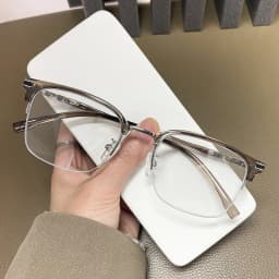 VICKY Men's Business Classic Half Frame Anti Blue Light Reading Glasses Myopia Hyperopia Customizable Prescription TR2242