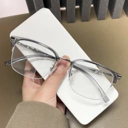 VICKY Men's Business Classic Half Frame Anti Blue Light Reading Glasses Myopia Hyperopia Customizable Prescription TR2242