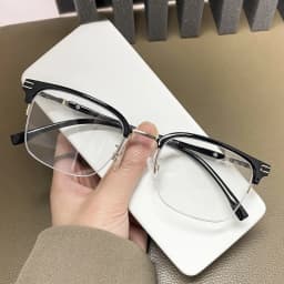 VICKY Men's Business Classic Half Frame Anti Blue Light Reading Glasses Myopia Hyperopia Customizable Prescription TR2242