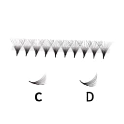 AGUUD 10 Trays/Lot Korea Premade Russian Volume Lashes Super Fans Needle Pointy Stem Narrow Base Promade Fans Eyelash Extensions