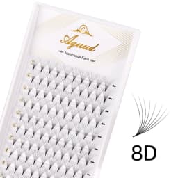 AGUUD 10 Trays/Lot Korea Premade Russian Volume Lashes Super Fans Needle Pointy Stem Narrow Base Promade Fans Eyelash Extensions
