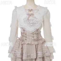 Japanese New Sweet Cute Pink White Lolita Shirts Women Girl Kawaii Lace Big Heart Cross Strap Long Sleeve Blouses Liz Shirt Tops