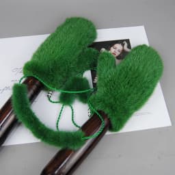Winter Real Mink Fur Gloves Fashion Soft Warm 100%Natural Mink Fur Gloves Lady Good Elastic Genuine Fur Gloves Knitted Fur Glove