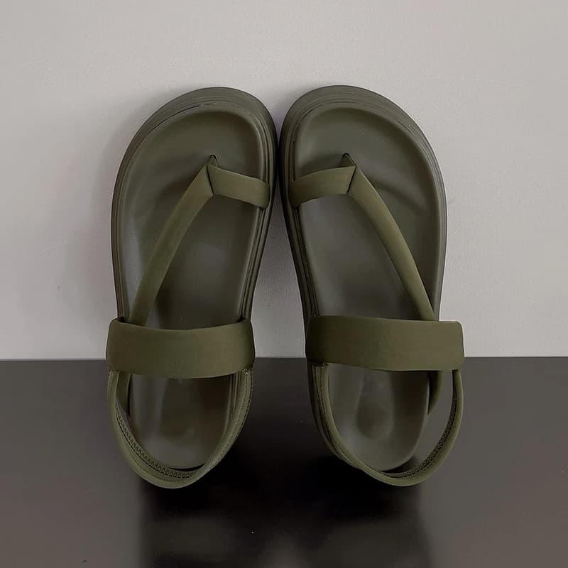 Summer New Women's Sandals Outer Wear Fashion Casual Slip Toe Thick Soled Roman Platform Sandalias Designer Slides Shoes