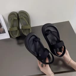 Summer New Women's Sandals Outer Wear Fashion Casual Slip Toe Thick Soled Roman Platform Sandalias Designer Slides Shoes