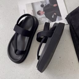 Summer New Women's Sandals Outer Wear Fashion Casual Slip Toe Thick Soled Roman Platform Sandalias Designer Slides Shoes