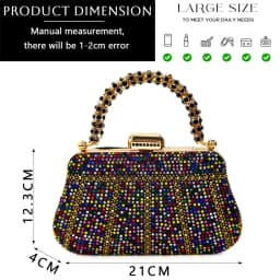 Venus Chan Black Hollow Design With Pointed Shoes And Fashion Three-Dimensional Bag Cozy Rhinestones Are Suitable For Parties
