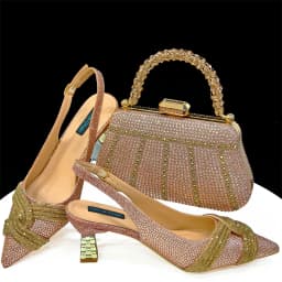 Venus Chan Black Hollow Design With Pointed Shoes And Fashion Three-Dimensional Bag Cozy Rhinestones Are Suitable For Parties