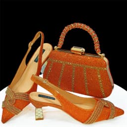 Venus Chan Black Hollow Design With Pointed Shoes And Fashion Three-Dimensional Bag Cozy Rhinestones Are Suitable For Parties