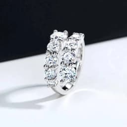 TY 925 Silver Moissanite Rings Woman Bands 10 Stones Sparkling Diamond Twist Shank Wedding Ring Engagement Jewelry