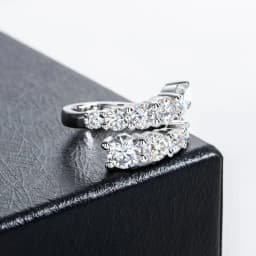 TY 925 Silver Moissanite Rings Woman Bands 10 Stones Sparkling Diamond Twist Shank Wedding Ring Engagement Jewelry