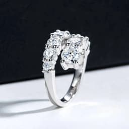 TY 925 Silver Moissanite Rings Woman Bands 10 Stones Sparkling Diamond Twist Shank Wedding Ring Engagement Jewelry