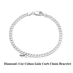 Rinntin 18K Gold Over 925 Sterling Silver 3mm/5mm Italian Diamond Cut Cuban Link Curb Chain Necklace for Women Men Jewelry SC60
