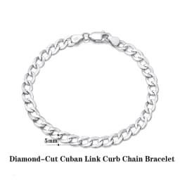 Rinntin 18K Gold Over 925 Sterling Silver 3mm/5mm Italian Diamond Cut Cuban Link Curb Chain Necklace for Women Men Jewelry SC60
